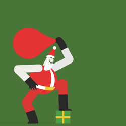Santa Spinning Sack Bag Animation GIF