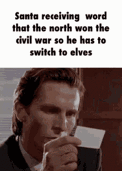 Santa Switching Slave Elves Christian Bale Meme GIF