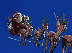 Santa Waving Riding Reindeer Animation GIF