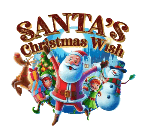 Santa Wish With Elves And Reindeer Sticker