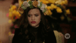 Sarah Jeffery Floral Headdress New Charmed GIF