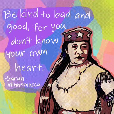 Sarah Winnemucca Drawing With Quote GIF
