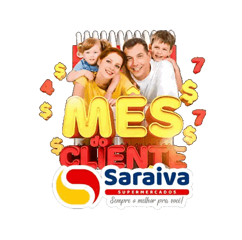 Saraiva Supermercados Mes Do Cliente Family Sticker