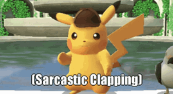 Sarcastic Clapping Detective Pikachu GIF