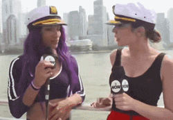 Sasha Banks Showing Off Her Toned Abs GIF