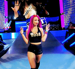 Sasha Banks Walking Sexy Inside The Arena GIF