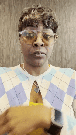 Sassy Black Lady Clutch Pearls GIF