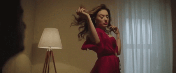 Sassy Diva Wears Red Dress GIF
