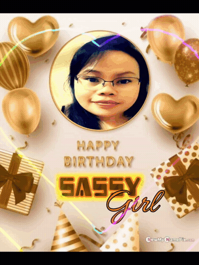 Sassy Girl Birthday Card GIF