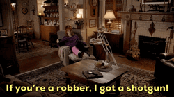 Sassy Housewife Warns Robber GIF