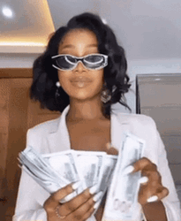 Sassy Lady In Sunglasses Money Dance GIF
