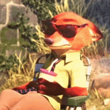 Sassy Nick Wilde Sunbathing GIF