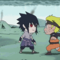 Sasuke Naruto Kid Figthing GIF