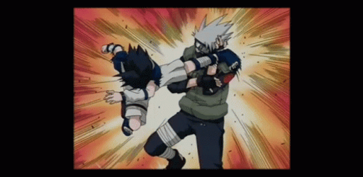Sasuke Naruto Power Kick GIF