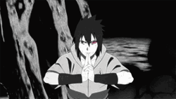 Sasuke Uchiha Shipuden Trick  GIF