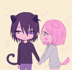 Sasusaku Sasuke Sakura Cat Anime GIF