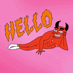Satan Hell Hello Pose Animation GIF