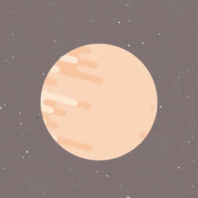 Satellite Flying Near Large Orange Circle GIF