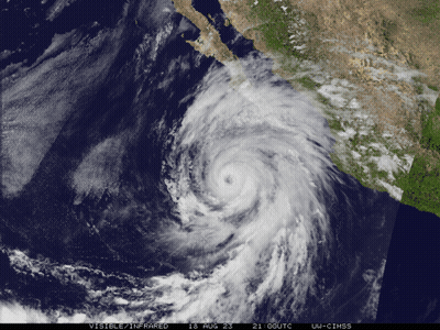 Satellite Image Of Hurricane 18 Aug 23 21:00 UTC GIF