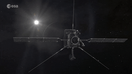 Satellite Passing By Planet Venus GIF