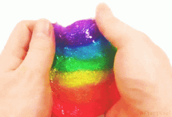  Satisfying Rainbow Slime Stretch GIF