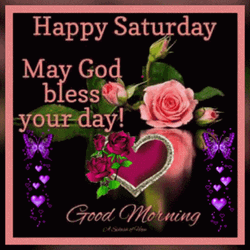 Saturday Blessings Flowers And Hearts GIF