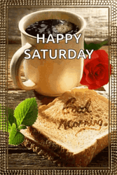 Saturday Morning Coffee With Toasted Bread  GIF