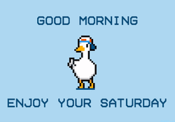 Saturday Morning Pixilated Duck Dancing  GIF