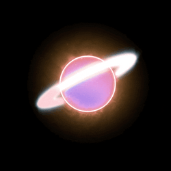Saturn Glowing Bright Moving GIF
