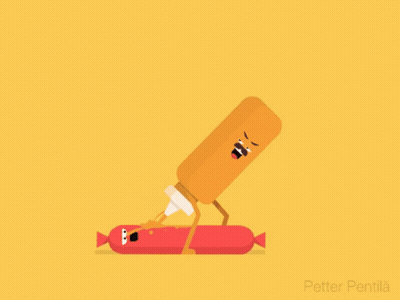 Sausage And Mustard Cartoon Petter Pentila GIF