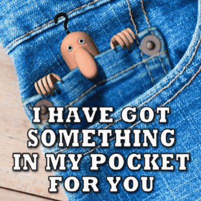 Sausage In Pocket Saying I Have Got Something GIF