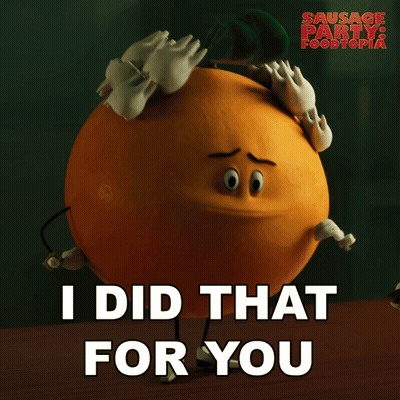 Sausage Party Foodtopia Poster With Surprised Orange GIF