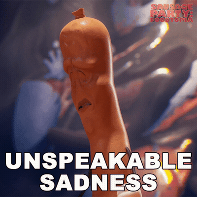 Sausage Party Foodtopia Sausage Unspeakable Sadness GIF