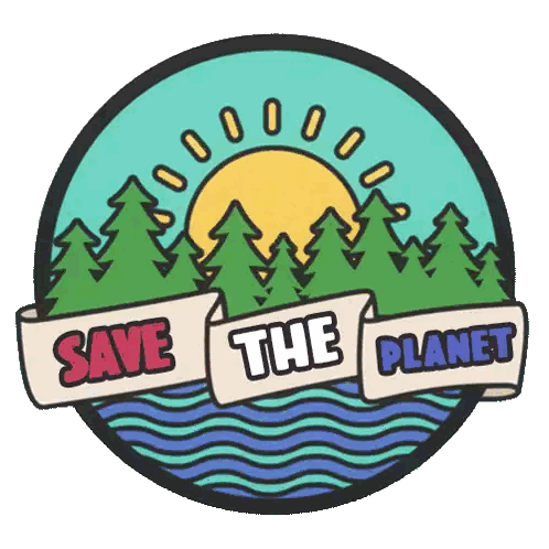 Save Planet Sun And Trees Sticker