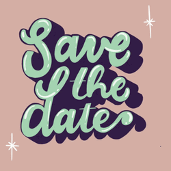 Save The Date Shining Text Invitation GIF