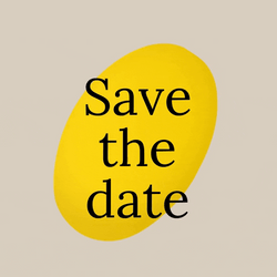 Save The Date Spinning Yellow Oval Shape GIF