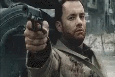 Saving Private Ryan Tom Hanks Pointing Gun GIF