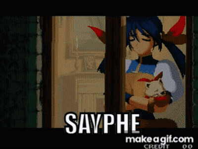 Sayphe Video Game Character Holding Cat GIF