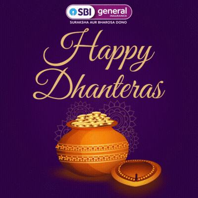 SBI General Insurance Pot Of Gold Coins And Candle GIF