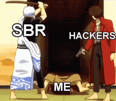 SBR Hackers Me Man Holding Sword And Gun GIF