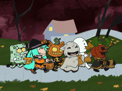 Scarecrow Holding Pumpkin In Front Of Pumpkins GIF