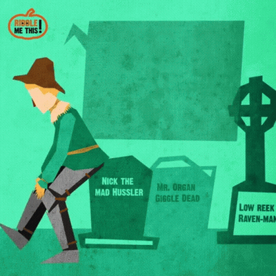 Scarecrow Saying Riddle Me This GIF