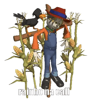 Scarecrow Standing In Corn Field Sticker
