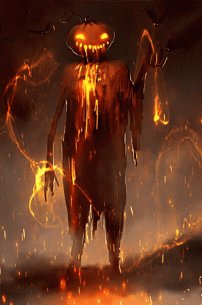 Scarecrow With Pumpkin Head GIF