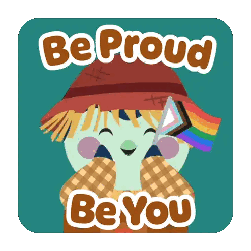 Scarecrow With Rainbow Flag Be Proud Be You Sticker