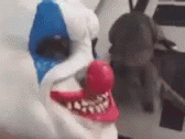 Scared Dog Clown Face GIF
