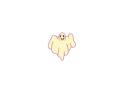 Scared Ghost Cartoon Sticker