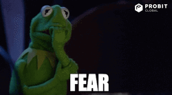 Scared Kermit Showing Fear Meme GIF