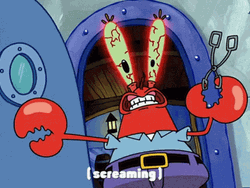Scared Mr Krabs Frantic Scream GIF