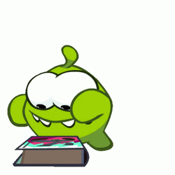 Scared Nom While Opening A Book GIF